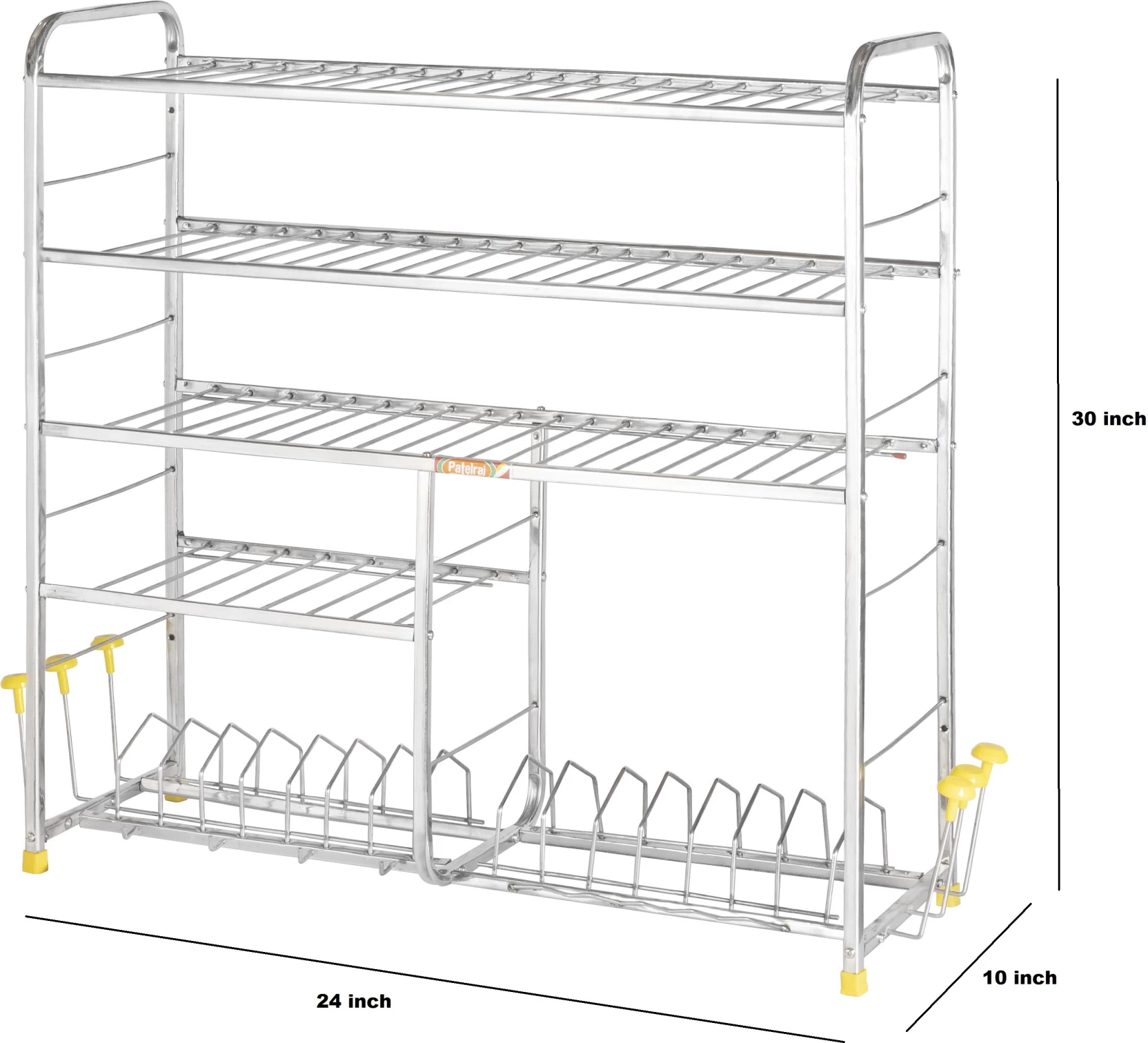 Patelraj Kitchen Stand 24 30 inch Wall mounted Utensil Kitchen Rack Steel Silver Patelraj